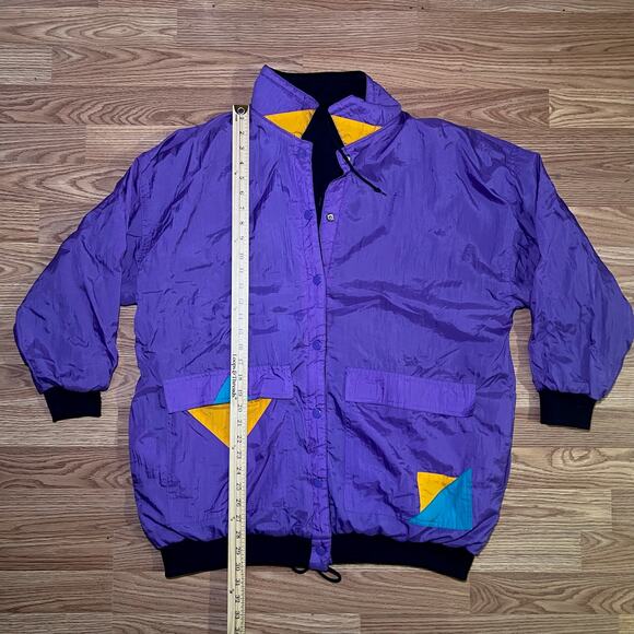 Current Seen Vintage 90s Reversible Windbreaker Jacket | Retro Sportswear Purple - Picture 8 of 15